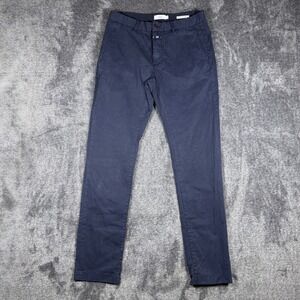 Closed Clifton Slim Chinos Mens 32 Navy Blue Pima Cotton Stretch Trousers C34200